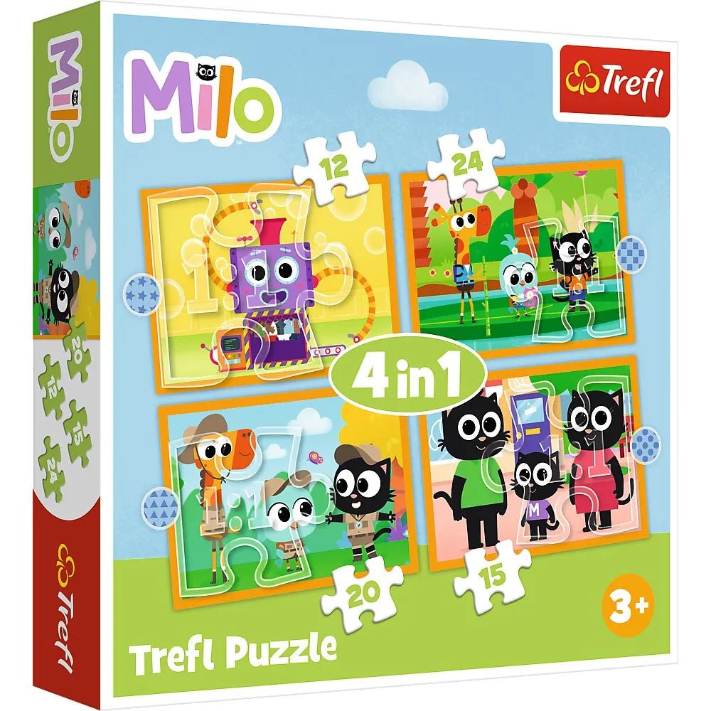 Puzzle Trefl 4 in1 planeta milo intalnire cu milo si prietenii - Publisol.ro