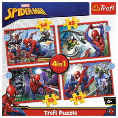 Puzzle Trefl 4 in1 Spiderman - eroul Spiderman - Publisol.ro