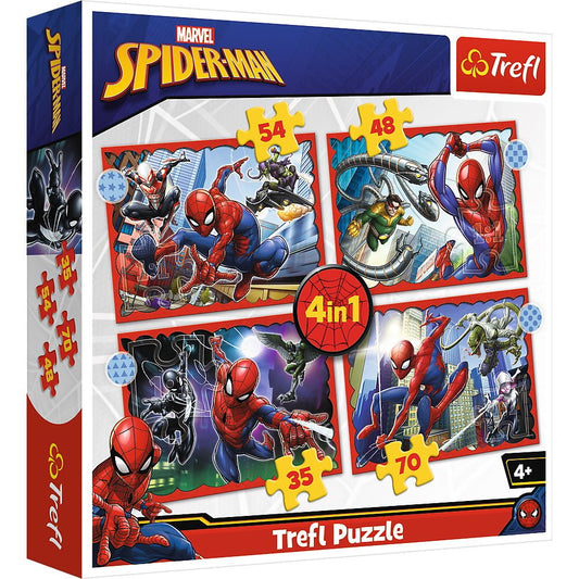 Puzzle Trefl 4 in1 Spiderman - eroul Spiderman - Publisol.ro