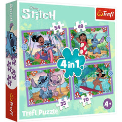 Puzzle Trefl 4 in1 Stitch ziua fermecata - Publisol.ro