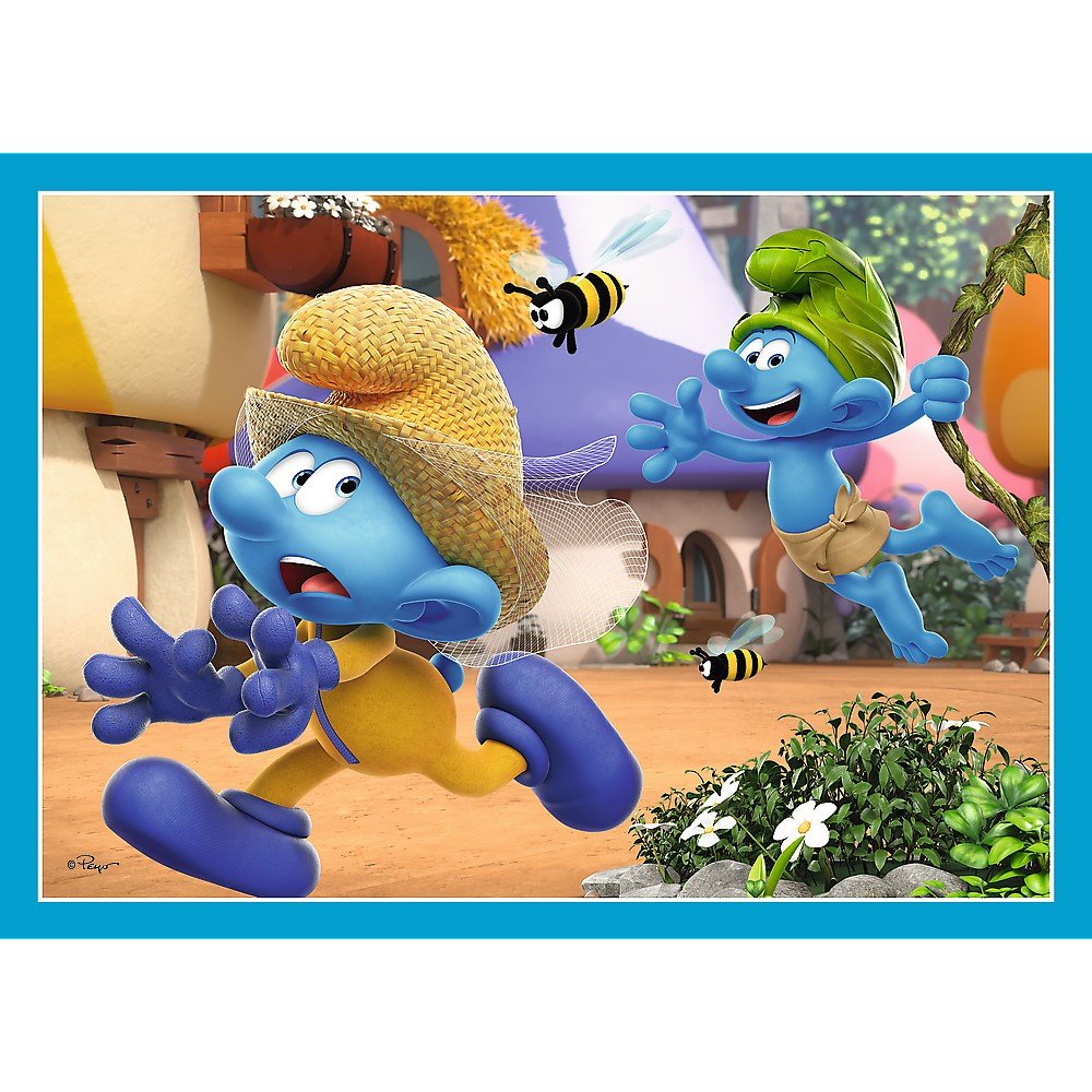 Puzzle Trefl 4 in1 strumfii satul strumfilor - Publisol.ro