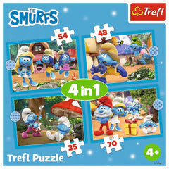 Puzzle Trefl 4 in1 strumfii satul strumfilor - Publisol.ro