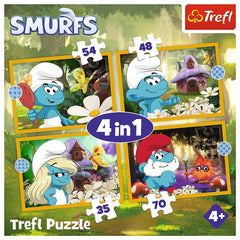 Puzzle Trefl 4 in1 strumfii viata in satul strumfilor - Publisol.ro