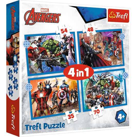 Puzzle trefl 4in1 avengers - razbunatorii curajosi, Trefl - Publisol.ro