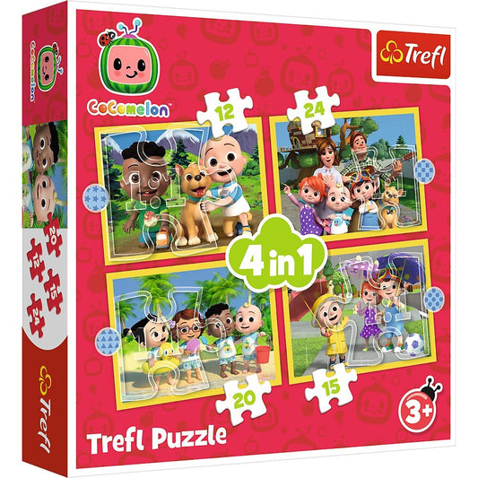 Puzzle trefl 4in1 cocomelon prezentarea familiei, Trefl - Publisol.ro