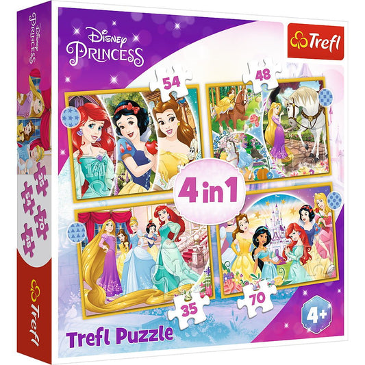 Puzzle trefl 4in1 disney princess - ziua fericita, Trefl - Publisol.ro