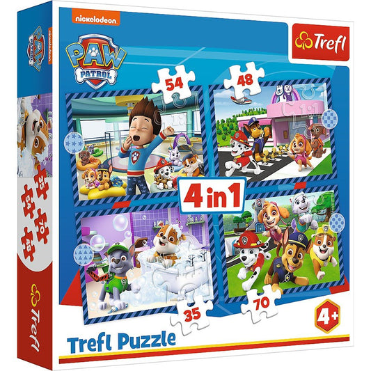 Puzzle trefl 4in1 patrula catelusilor activitatile zilnice ale echipei, Trefl - Publisol.ro