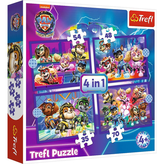 Puzzle trefl 4in1 patrula catelusilor mighty movie eroii, Trefl - Publisol.ro