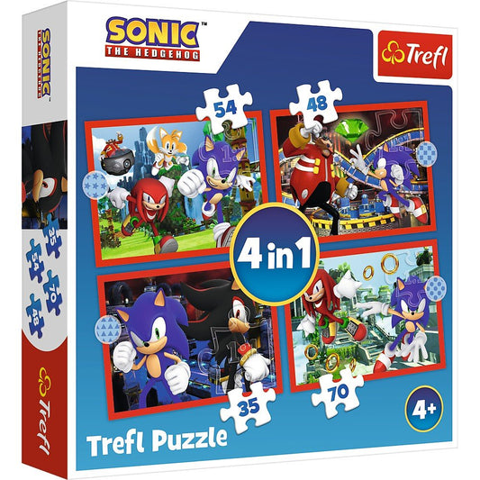 Puzzle trefl 4in1 sonic aventurile lui sonic, Trefl - Publisol.ro