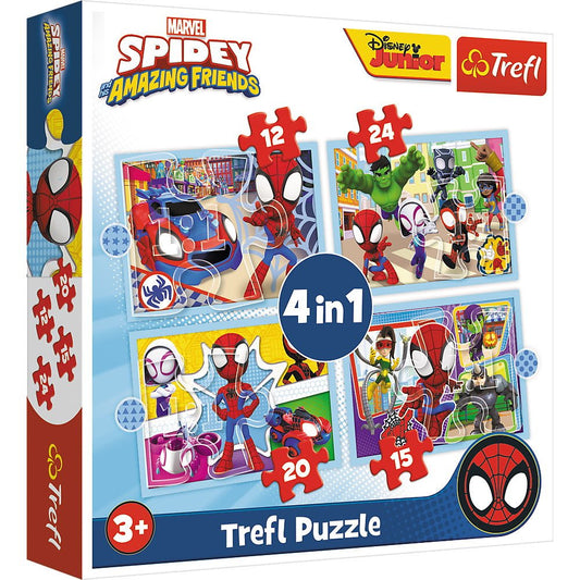 Puzzle trefl 4in1 spiday echipa spiday, Trefl - Publisol.ro