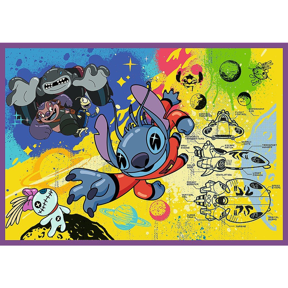 Puzzle Trefl 4x250 Disney uimitorul Stitch - Publisol.ro