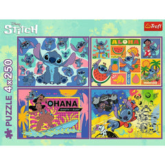 Puzzle Trefl 4x250 Disney uimitorul Stitch - Publisol.ro