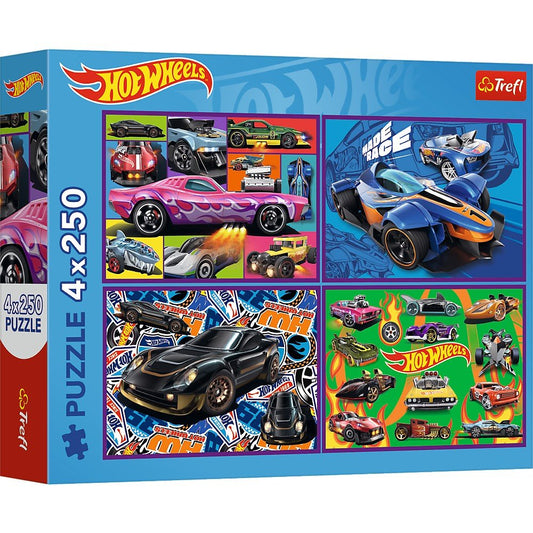 Puzzle trefl 4x250 hot wheels masini de curse, Trefl - Publisol.ro