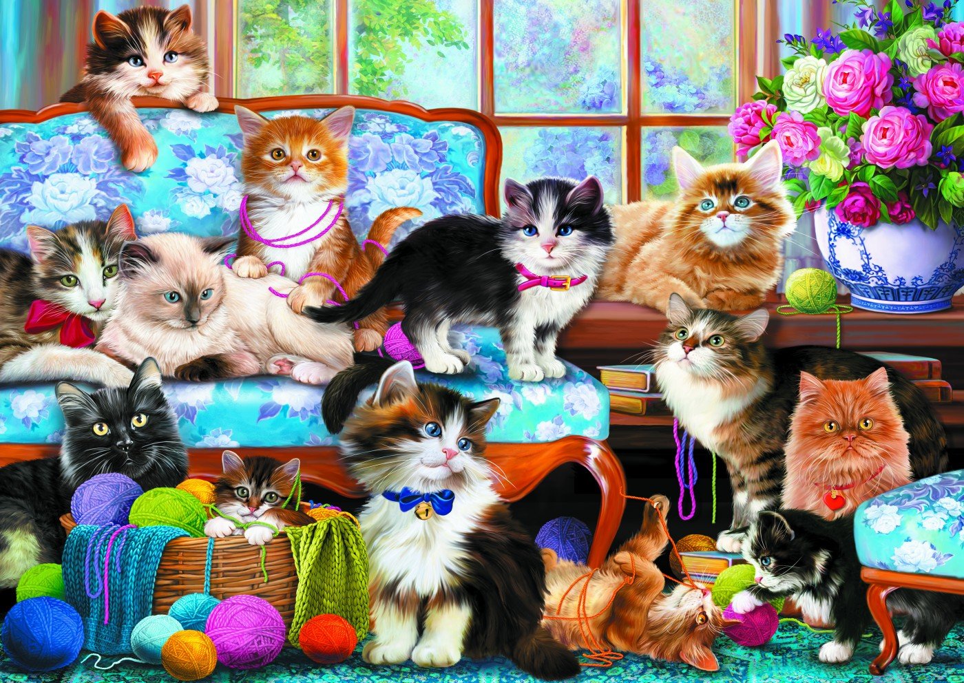 Puzzle Trefl 500 familia de pisicute - Publisol.ro