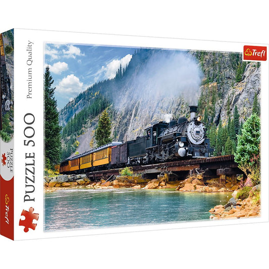 Puzzle trefl 500 tren prin munti, Trefl - Publisol.ro