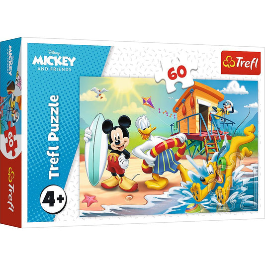 Puzzle Trefl 60 distractie pe plaja cu Mickey Mouse - Publisol.ro