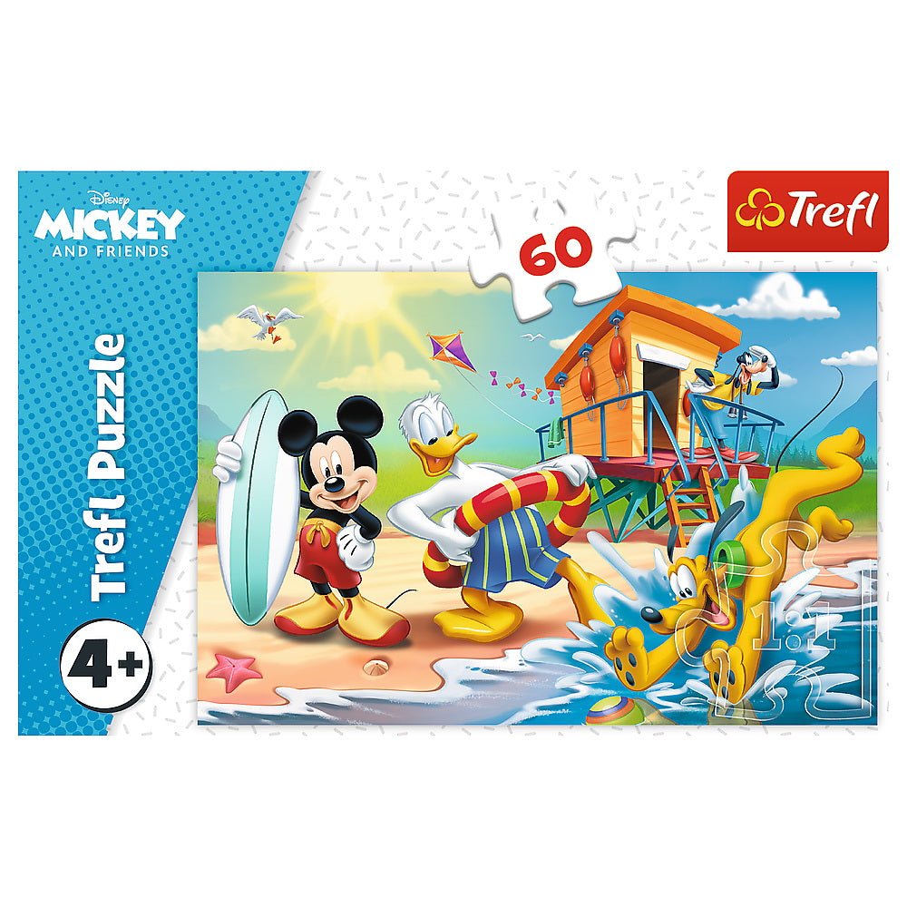 Puzzle Trefl 60 distractie pe plaja cu Mickey Mouse - Publisol.ro