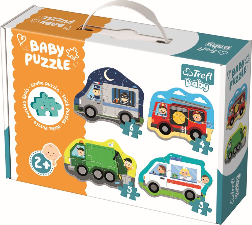 Puzzle Trefl baby clasic vehicule si meserii 18 piese - Publisol.ro
