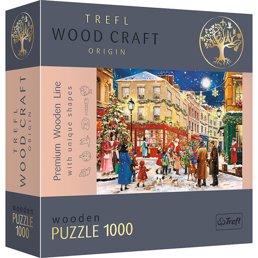 Puzzle trefl din lemn 1000 piese strada pregatita de craciun, Trefl - Publisol.ro