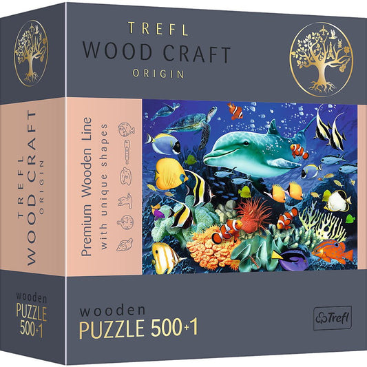 Puzzle trefl din lemn 500+1 piese viata marina, Trefl - Publisol.ro