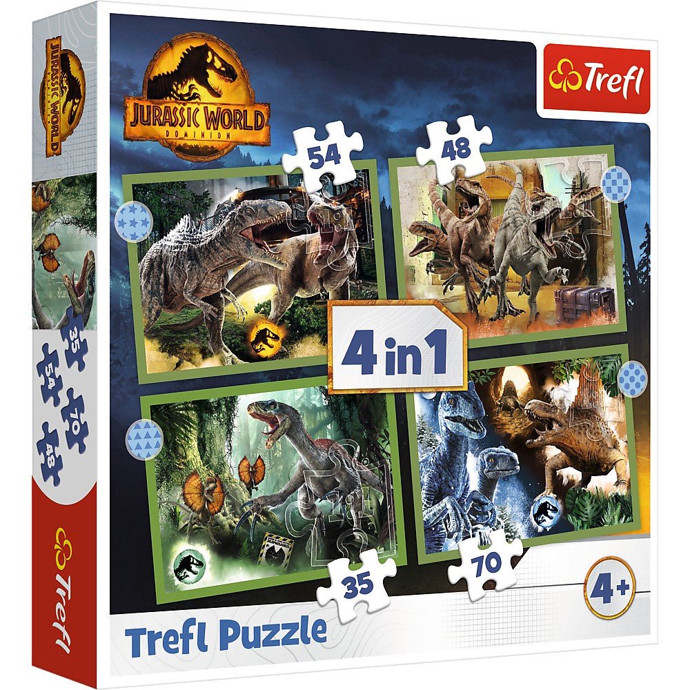 Puzzle trefl jurassic world 4in1 in lumea dinozaurilor, Trefl - Publisol.ro