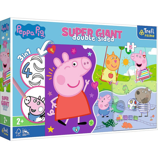 Puzzle trefl primo super giant 15 peppa pig , Trefl - Publisol.ro