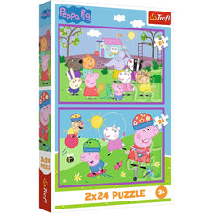 Puzzles 2x24 peppa pig o zi la joaca cu peppa pig - Publisol.ro