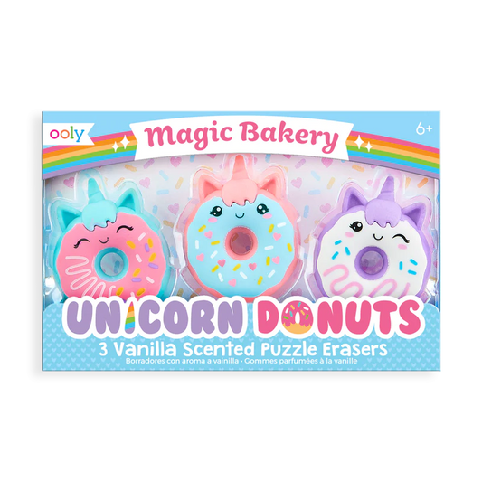 Radiere parfumate Unicorn Donuts - Set de 3 - Ooly