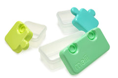 Recipient hrana bebe model puzzle, albastru&verde, Melii - Publisol.ro