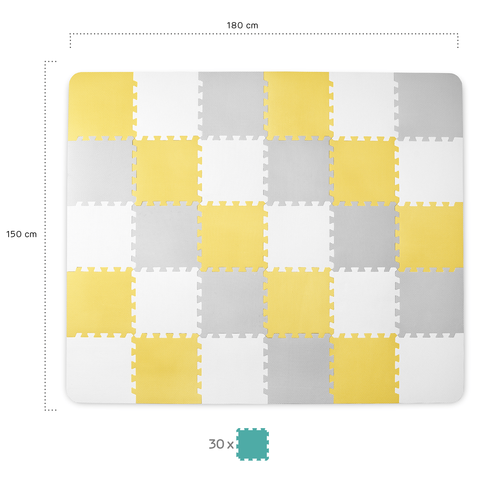 Saltea de joaca Kinderkraft luno, spuma, yellow - Publisol.ro