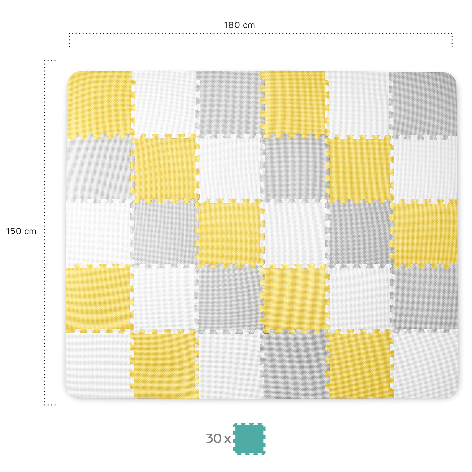 Saltea de joaca Kinderkraft luno, spuma, yellow - Publisol.ro