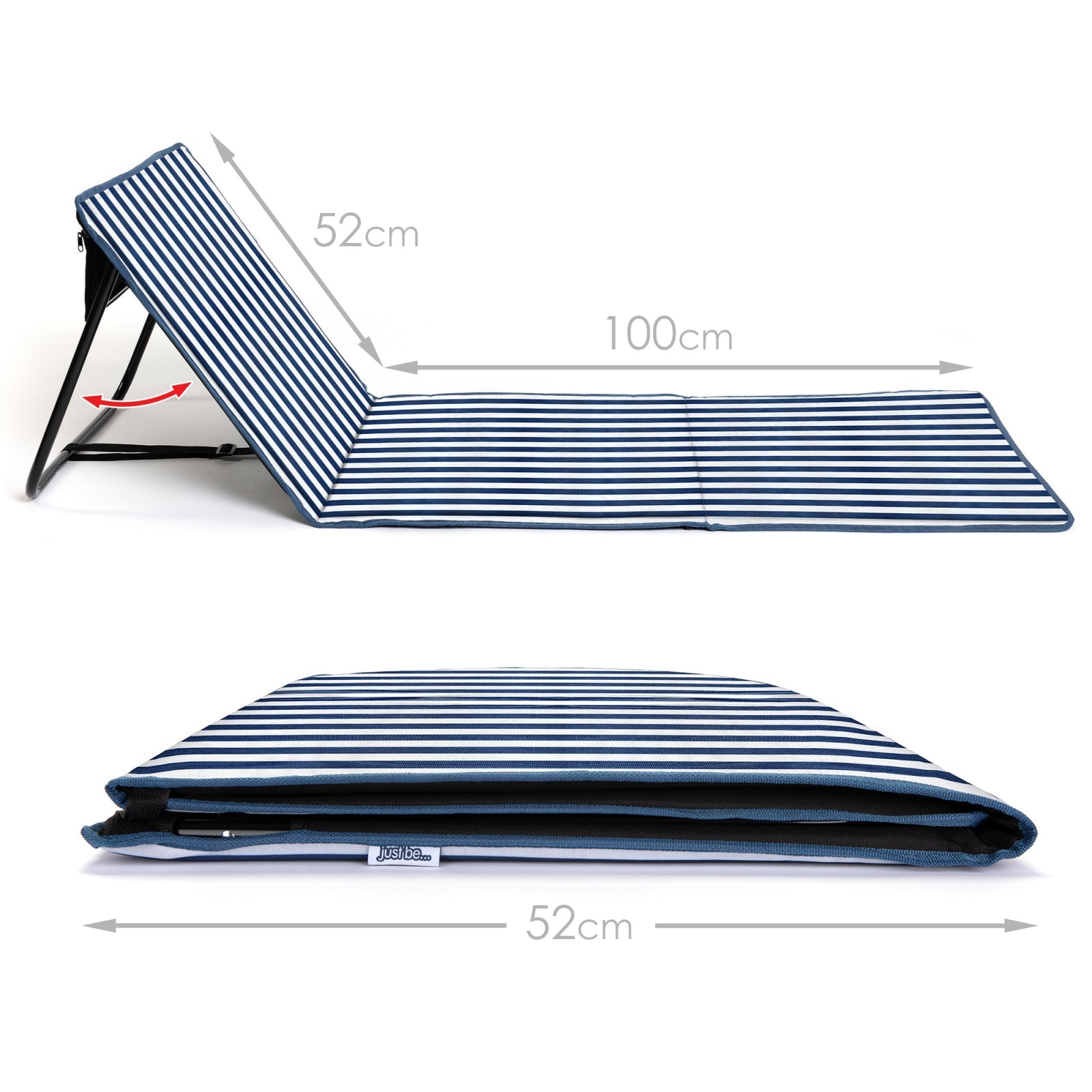 Saltea de plaja cu buzunar - dungi albastre - boppi - Publisol.ro