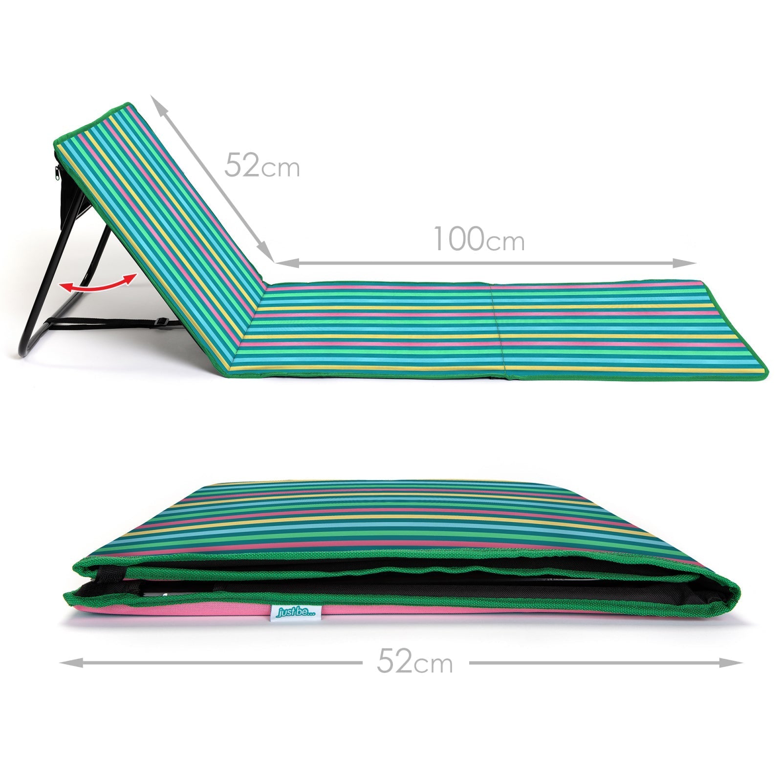 Saltea de plaja cu buzunar - dungi multicolore - boppi - Publisol.ro