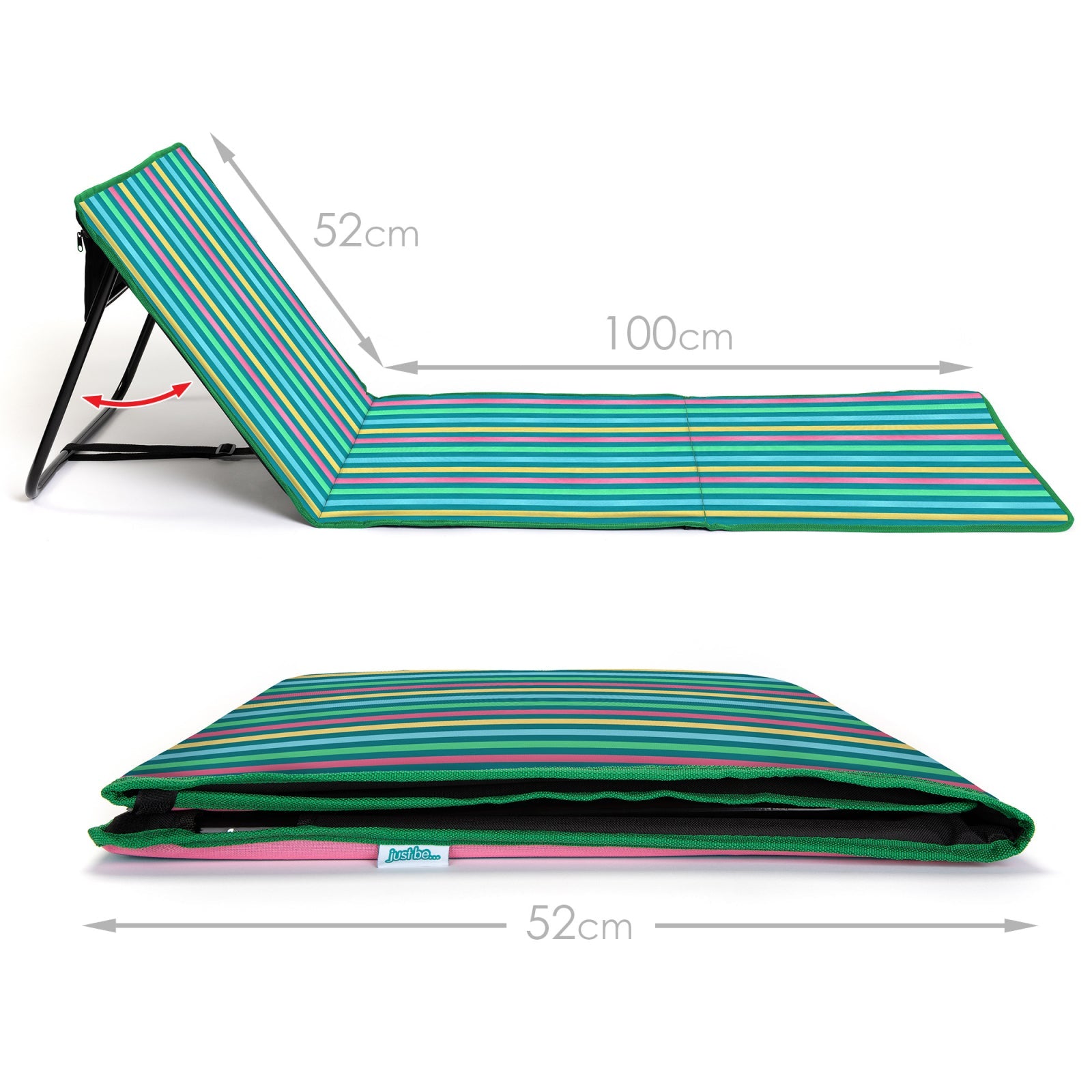 Saltea de plaja cu buzunar - dungi multicolore - boppi - Publisol.ro