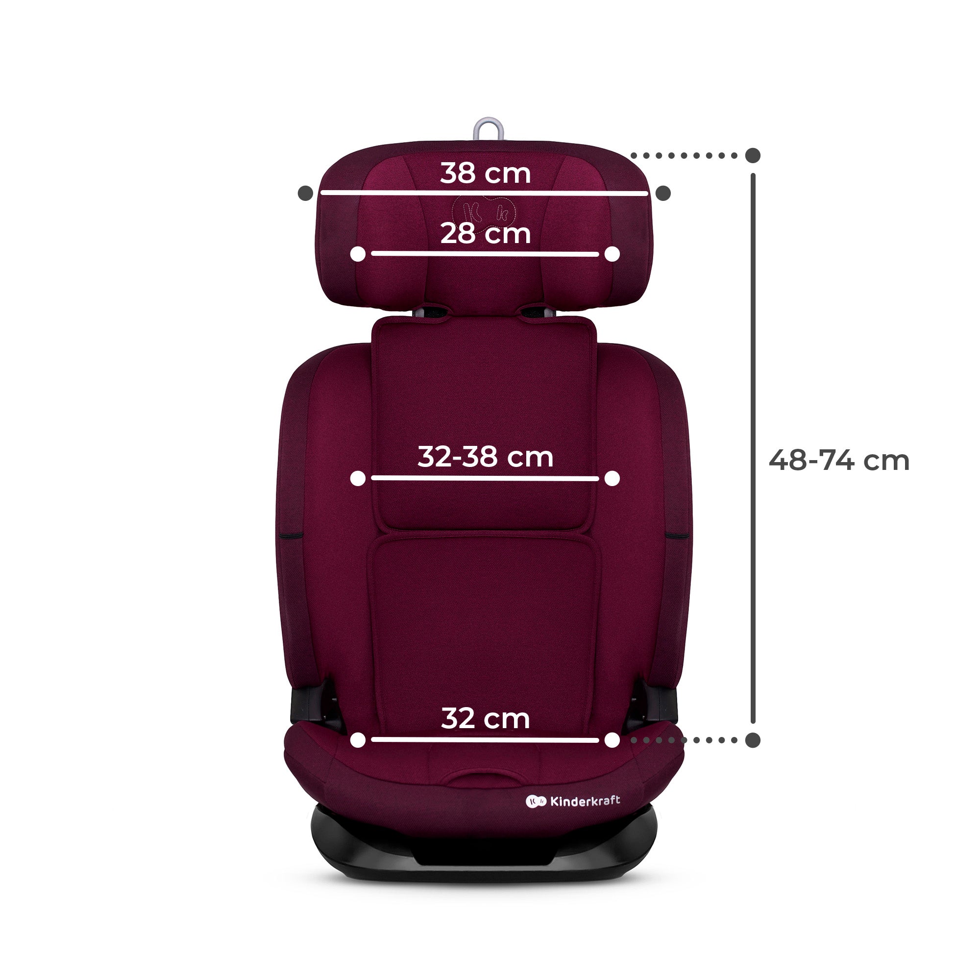 Scaun auto i - size, 76 - 150 cm oneto 3, isofix, cherry pearl - Publisol.ro