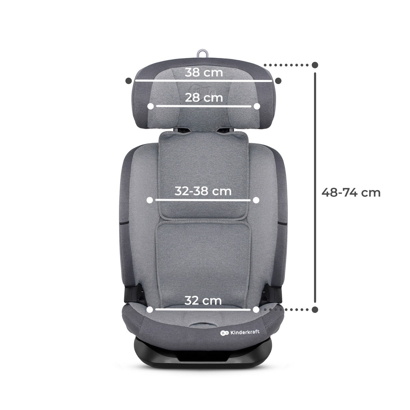 Scaun auto i - size, 76 - 150 cm oneto 3, isofix, cool grey - Publisol.ro