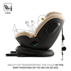 Scaun auto Kinderkraft xpedition 3 i - size 40 - 150 cm, beige - Publisol.ro