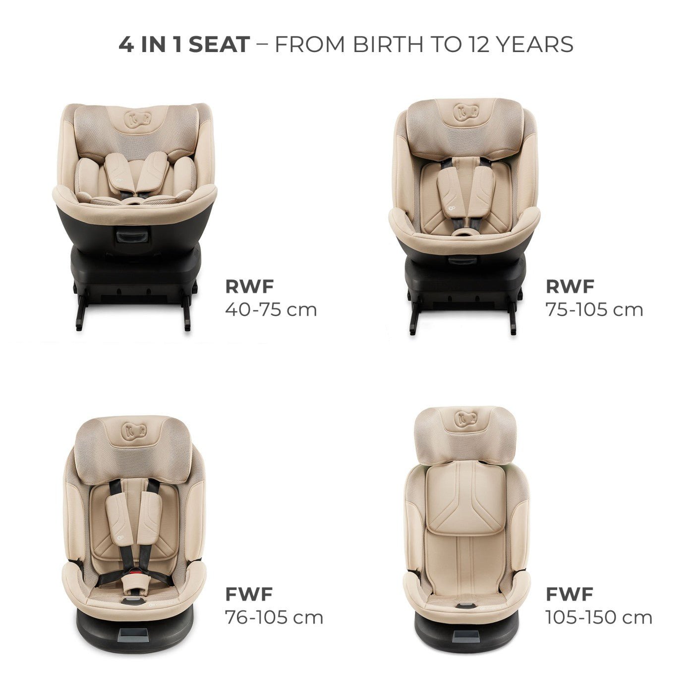 Scaun auto Kinderkraft xpedition 3 i - size 40 - 150 cm, beige - Publisol.ro