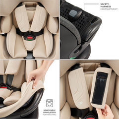 Scaun auto Kinderkraft xpedition 3 i - size 40 - 150 cm, beige - Publisol.ro