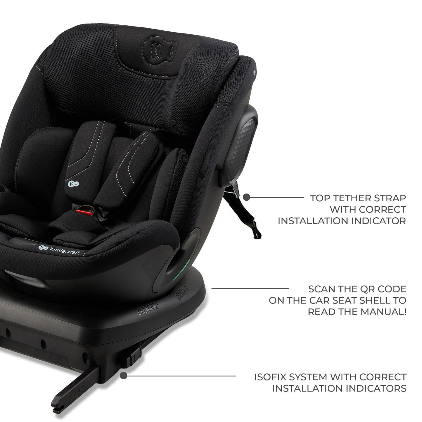 Scaun auto Kinderkraft xpedition 3 i - size 40 - 150 cm, black - Publisol.ro