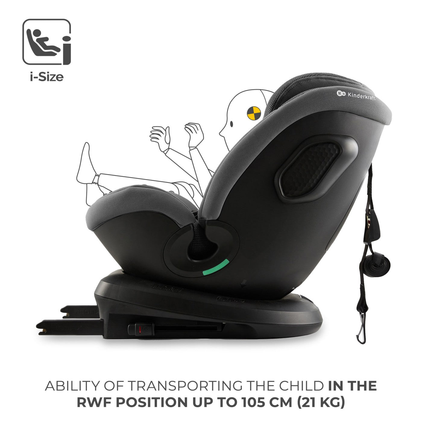 Scaun auto Kinderkraft xpedition 3 i - size 40 - 150 cm, grey - Publisol.ro