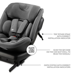 Scaun auto Kinderkraft xpedition 3 i - size 40 - 150 cm, grey - Publisol.ro