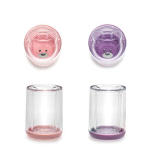 Set 2 pahare copii design interio urs, roz&mov, Melii - Publisol.ro