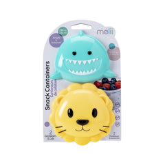 Set 2 recipiente hrana bebe, model shark&lion, Melii - Publisol.ro