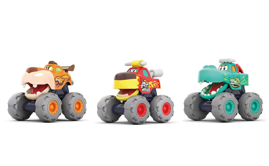 Set 3 masinute bebe monster truck, Jucarii Bebe - Publisol.ro