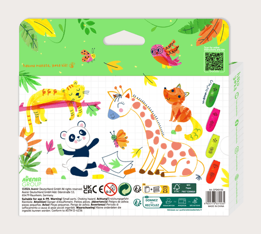 Set 4 Mini Markere Neon , Animale - Avenir - Publisol.ro