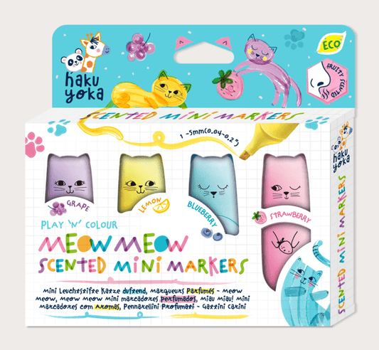 Set 4 Mini Markere Parfumate - Meow Meow - Avenir - Publisol.ro