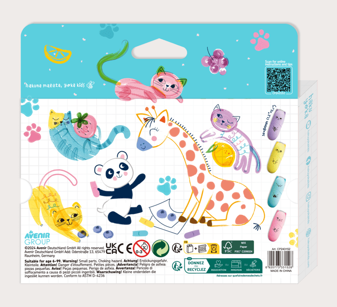 Set 4 Mini Markere Parfumate - Meow Meow - Avenir - Publisol.ro