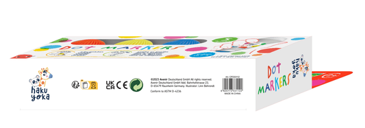 Set 5 carioci lavabile Dot Markers - culori clasice, Haku Yoka - Avenir - Publisol.ro