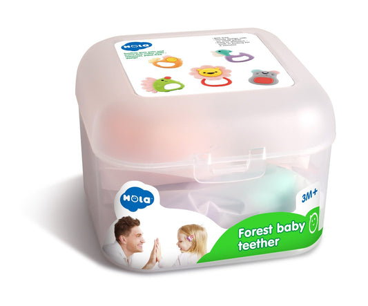 Set 5 jucarii pentru dentitie in cutie forest baby, Jucarii Bebe - Publisol.ro